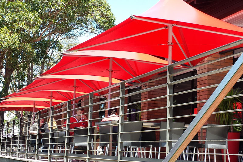 blue outdoor patio umbrella Triple Layer Patio Umbrella